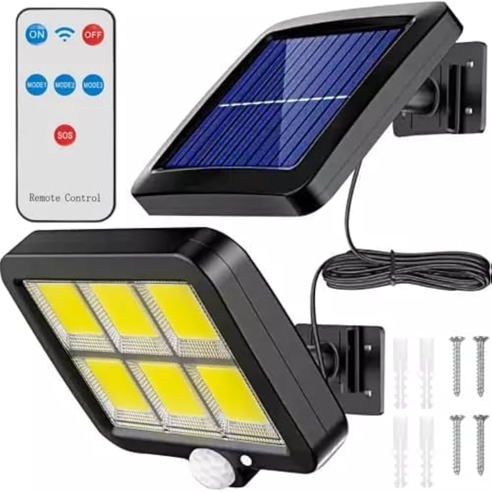30W 120 LED Solar Light with Motion Sensor & Remote Control